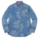 Camisa Supreme Trademark Jacquard Denim Azul