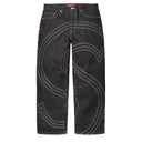 Calça Jeans Supreme S Logo Rigid Baggy Preta