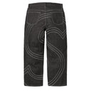 Calça Jeans Supreme S Logo Rigid Baggy Preta