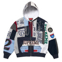 Agasalho Moletom Supreme Patchwork Com Zíper Azul Marinho