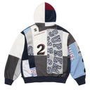 Agasalho Moletom Supreme Patchwork Com Zíper Azul Marinho
