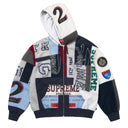 Agasalho Moletom Supreme Patchwork Com Zíper Azul Marinho