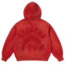 Agasalho Moletom Supreme Leather Appliqué Com Zíper Vermelho