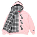 Agasalho Moletom Supreme x Chicago White Sox Com Zíper Rosa Claro