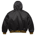 Jaqueta Supreme x Mitchell & Ness Lined Hooded Satin Varsity Preta
