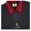 Agasalho Suéter Aimé Leon Dore x Porsche Jacquard Collar Com Meio Zíper Cinza Chumbo