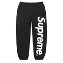 Calça de Moletom Supreme Aplique em Cetim Preta