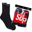 Underwear Meia Supreme x Hanes Crew Preta (Pacote de 4)