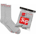 Underwear Meia Supreme x Hanes Crew Cinza (Pacote de 4)