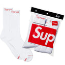 Underwear Meia Supreme x Hanes Crew Branca (Pacote de 4)